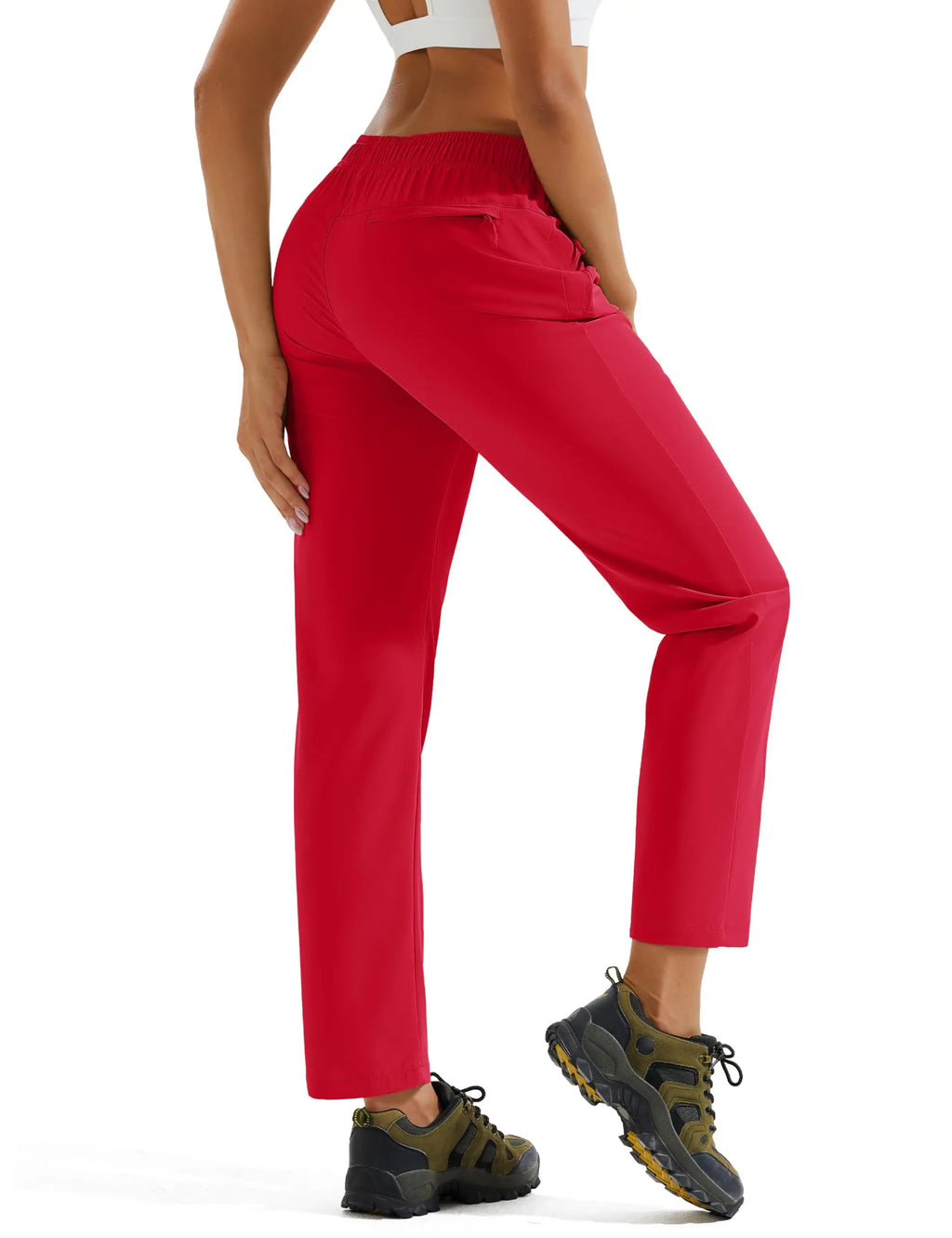 TACVASEN UPF 50+ Sun Protection Women's Hiking Pants Quick Dry Waterproof Outdoor Pants Lightweight Zipper Pockets Elastic Waist