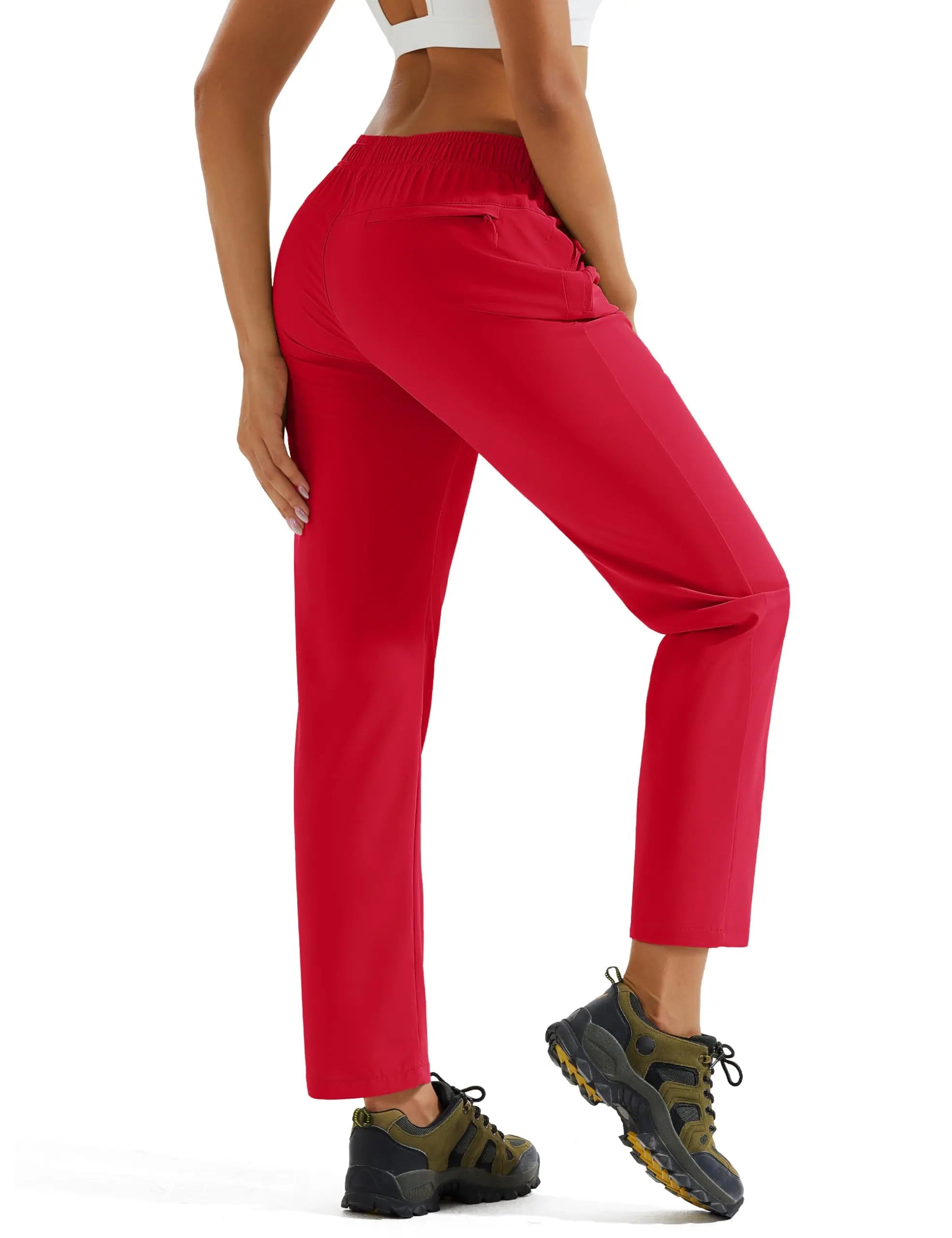 TACVASEN UPF 50+ Sun Protection Women's Hiking Pants Quick Dry Waterproof Outdoor Pants Lightweight Zipper Pockets Elastic Waist
