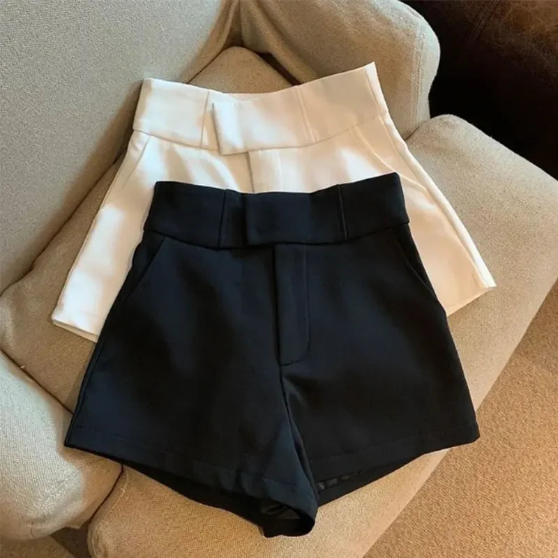Women Shorts Black Women Harajuku Elegance High Waisted Shorts A Line Slim Casual Hot Girl Straight Pants Sexy