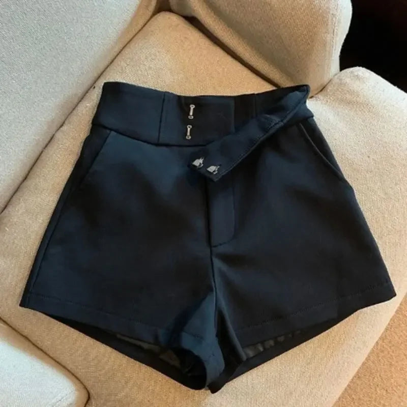 Women Shorts Black Women Harajuku Elegance High Waisted Shorts A Line Slim Casual Hot Girl Straight Pants Sexy