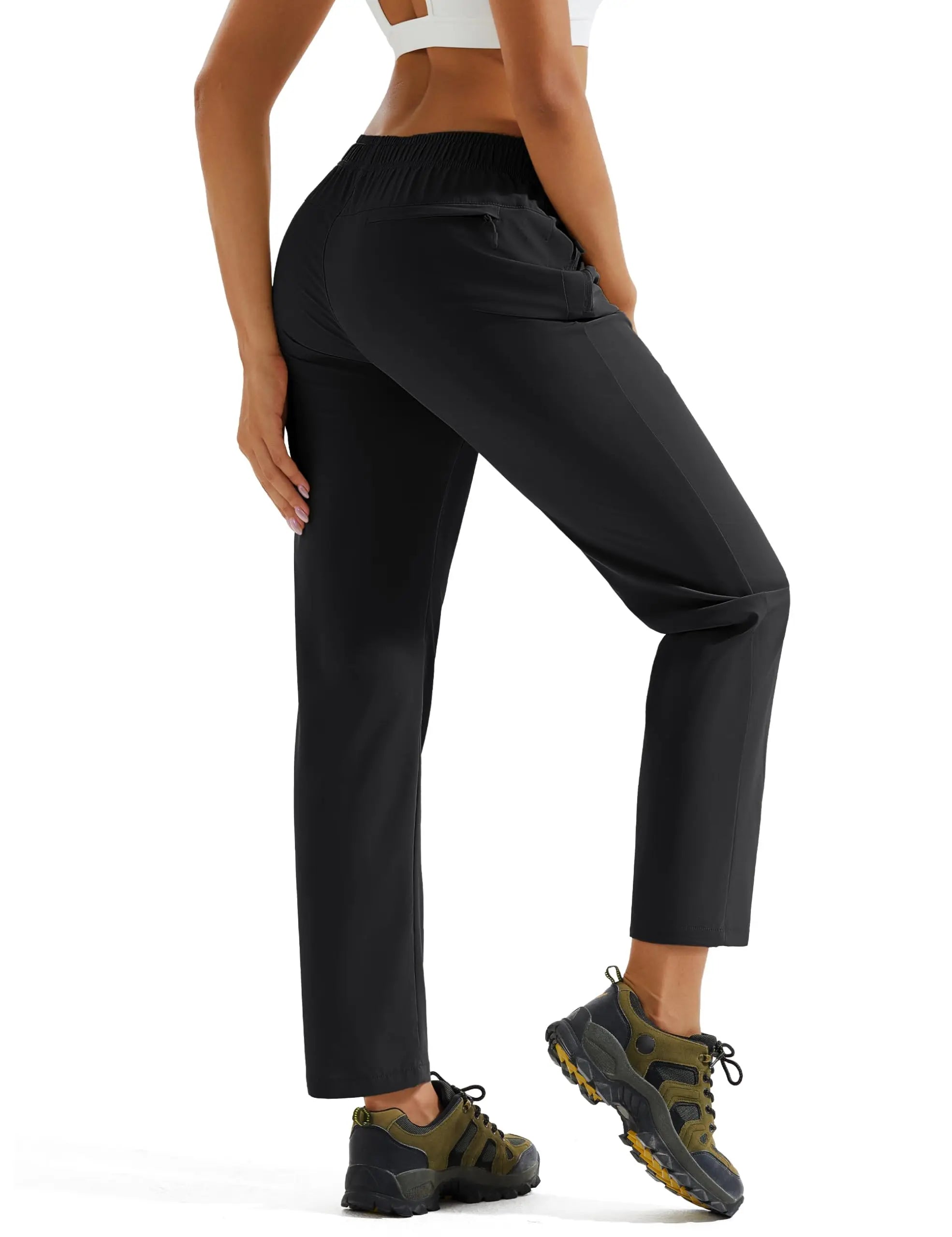 TACVASEN UPF 50+ Sun Protection Women's Hiking Pants Quick Dry Waterproof Outdoor Pants Lightweight Zipper Pockets Elastic Waist