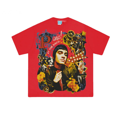 COLLAGE PHOTO TEE Panic! At The Disco 2025 Same As Official Website T Shirt Comfortable Cotton Hombre Clothing High Quality Tops