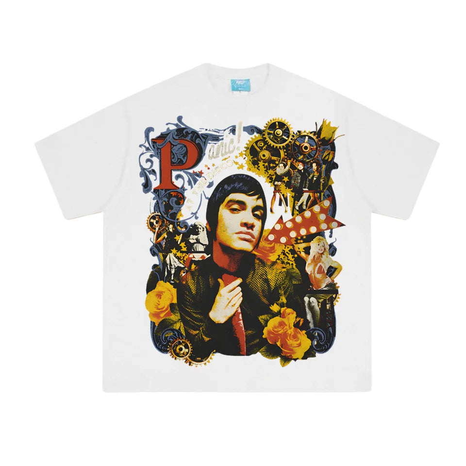 COLLAGE PHOTO TEE Panic! At The Disco 2025 Same As Official Website T Shirt Comfortable Cotton Hombre Clothing High Quality Tops