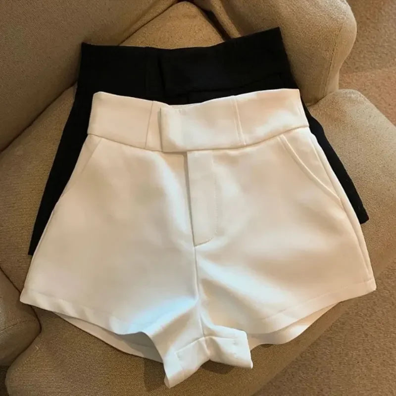 Women Shorts Black Women Harajuku Elegance High Waisted Shorts A Line Slim Casual Hot Girl Straight Pants Sexy