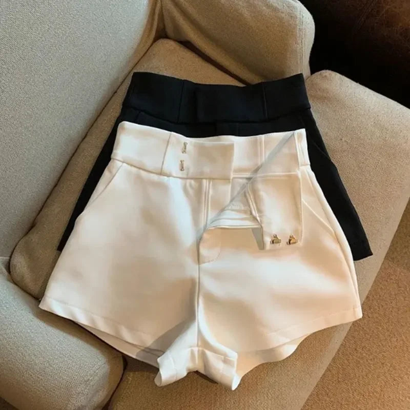 Women Shorts Black Women Harajuku Elegance High Waisted Shorts A Line Slim Casual Hot Girl Straight Pants Sexy