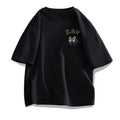 【 M-8XL 】 Summer Limited Edition Men's Oversized T-shirt Korean Casual Loose Style Anime Black Cat Print T-shirt