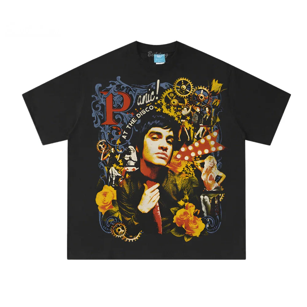 COLLAGE PHOTO TEE Panic! At The Disco 2025 Same As Official Website T Shirt Comfortable Cotton Hombre Clothing High Quality Tops