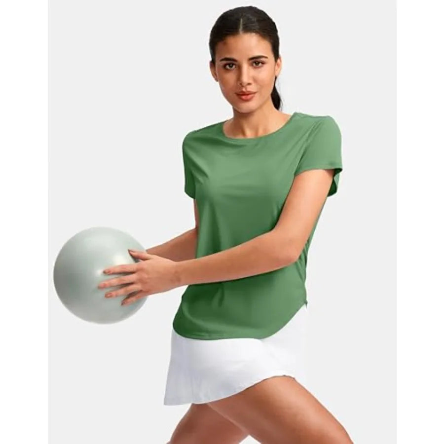 G Gradual Women's Workout Tops Short Sleeve Lightweight Athletic Yoga Running Shirts Loose Fit Quick Dry Gym T-Shirts